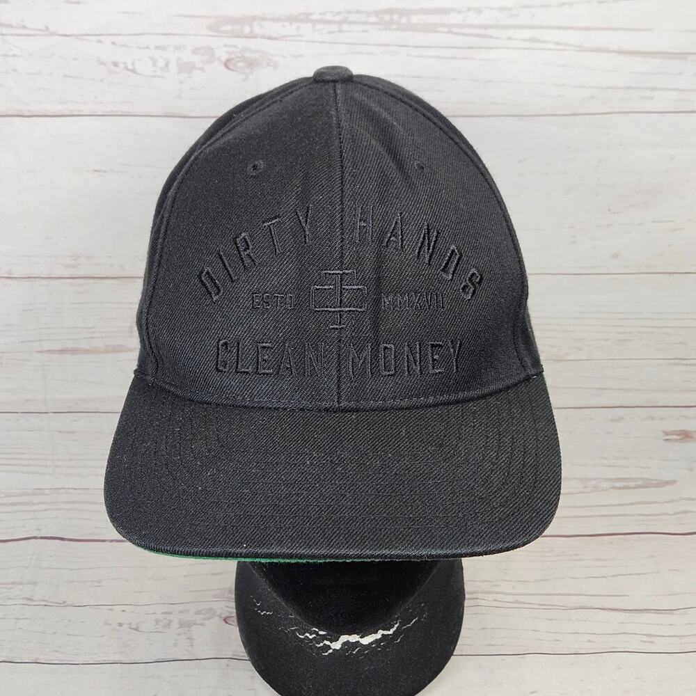 Black Troll Co. Dirty Hands Clean Money Yupoong The Classics Snapback Hat *Stain